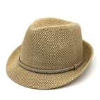 Straw Fedora Sun Hat Rhinestone Band Lightweight Summer Beach Hat Pana