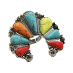 Treasure Navajo Arc Stone Stretch Ring Boho Southwestern Statement Jew