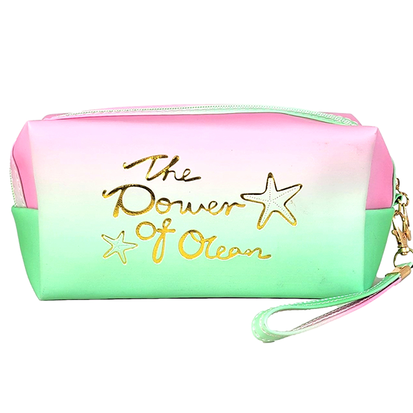 LOF Power of Ocean Makeup Pouch Wristlet Cosmetic Bag Travel Organizer