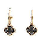 Hoop Clover Stone Earrings Lucky Four-Leaf Dainty Gold Silver Jewelry
