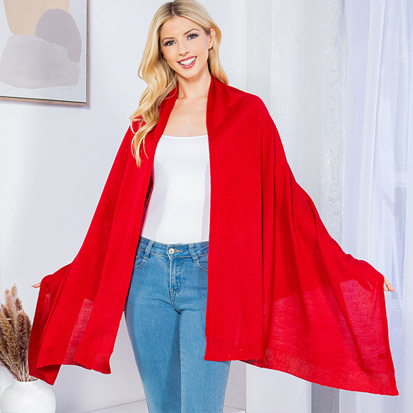 Solid Color Cashmere Feel Shawl Soft Winter Wrap Cozy Scarf Pashmina S