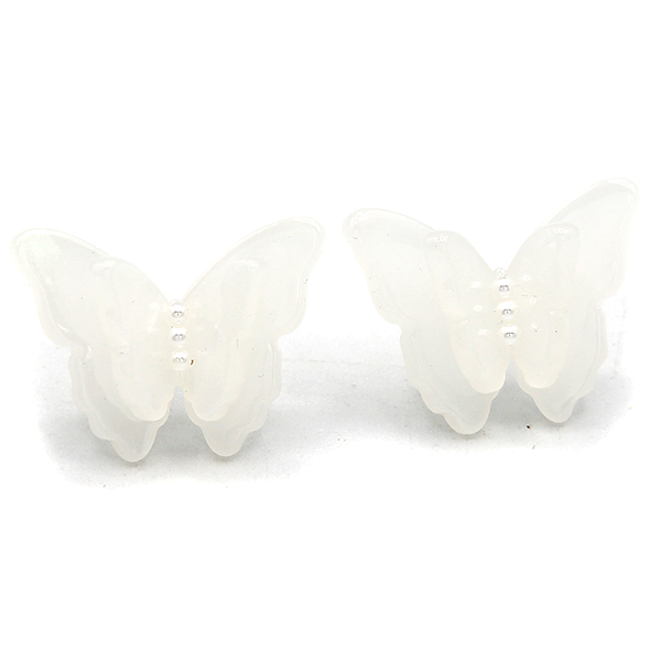 White Butterfly Earrings Acetate Acrylic Dangle Trendy Lightweight Jewelry