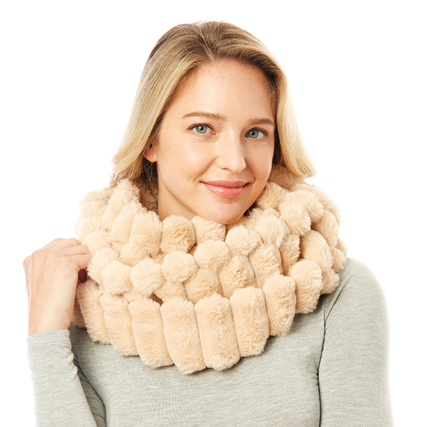 LOF Infinity Soft Faux Fur Scarf Cozy Winter Neck Warmer Fashion Acces Dimension: 8" L x 30" W