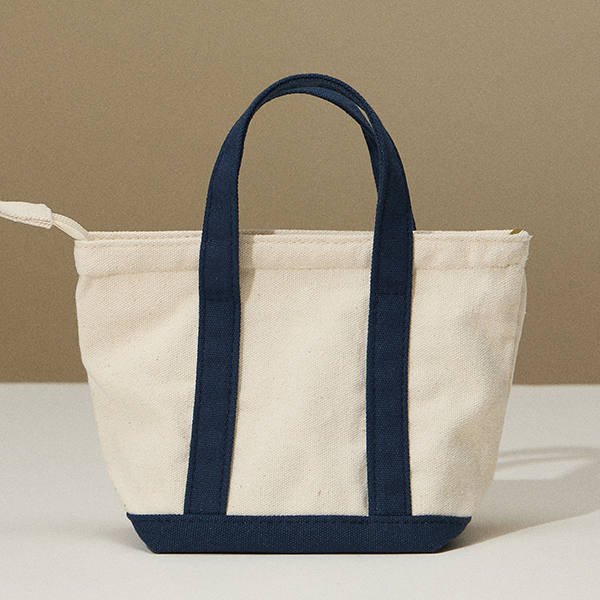 Mini Canvas Tote Bag Taupe Small Handbag Organizer Multi-Purpose Trave