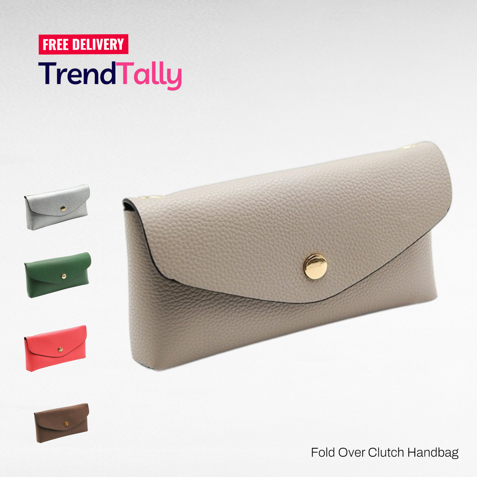 Toami Leatherette Fold Over Clutch Envelope Evening Handbag Vegan Leat