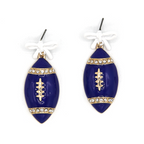 Enamel Football Bow Drop Earrings Gameday Sports Fan Jewelry Tailgate