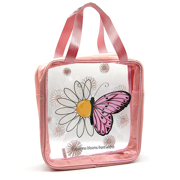 Clear Square Travel Tote Daisy Print 6 Colors Transparent Beach Bag Tr
