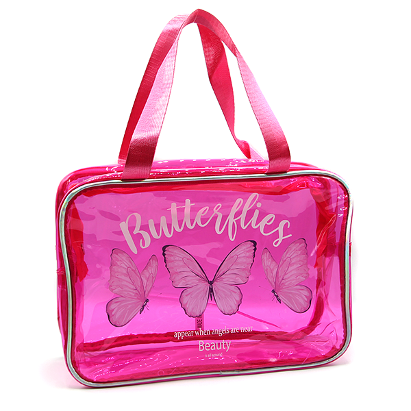 Toami Clear Rectangle Travel Tote Bag Butterfly Print Stadium Approved