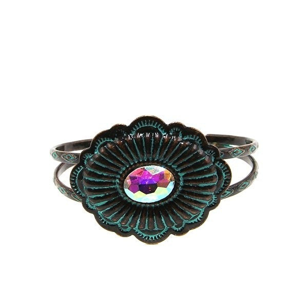 Treasure Navajo Concho Gemstone Copper Bracelet – Handmade, Unique S