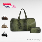 Toami Weekender Duffel Bag Ostrich Embossed Travel Gym Handbag Vegan L