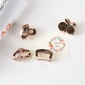 Mirror Finish Rose Gold 4pc Hair Clip Set Elegant Barrettes Gift Box