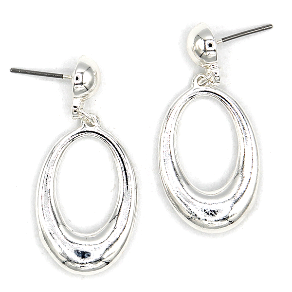 Dainty Oval Drop Earrings Gold Silver Minimalist Dangle Elegant Jewelr