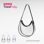 Clear Hobo Shoulder Bag Transparent Tote Crossbody Stylish Everyday Pu