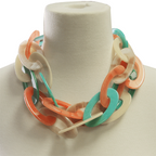 Resin Chain Link Multi Necklace Colorful Chunky Acrylic Statement Boho