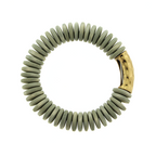 Water & Tree Wooden Cylinder Bead Bracelet Natural Wood Stretch Jewelr
