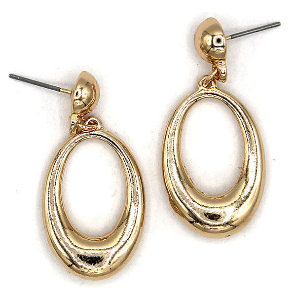 Dainty Oval Drop Earrings Gold Silver Minimalist Dangle Elegant Jewelr