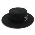 Straw Double C Band Boater Sun Hat – Wide Brim Summer Beach Sun Hat