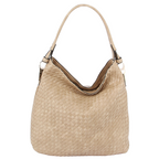 Woven Braided Fashion Hobo Bag Black Cream Brown Large Slouchy Shoulde