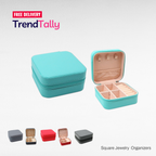 Mint Jewelry Organizer Box Travel Case Zipper Closure Rings Earrings S