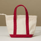 Mini Canvas Tote Bag Taupe Small Handbag Organizer Multi-Purpose Trave