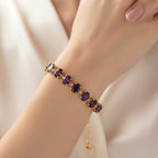 Amethyst bracelet on a white background