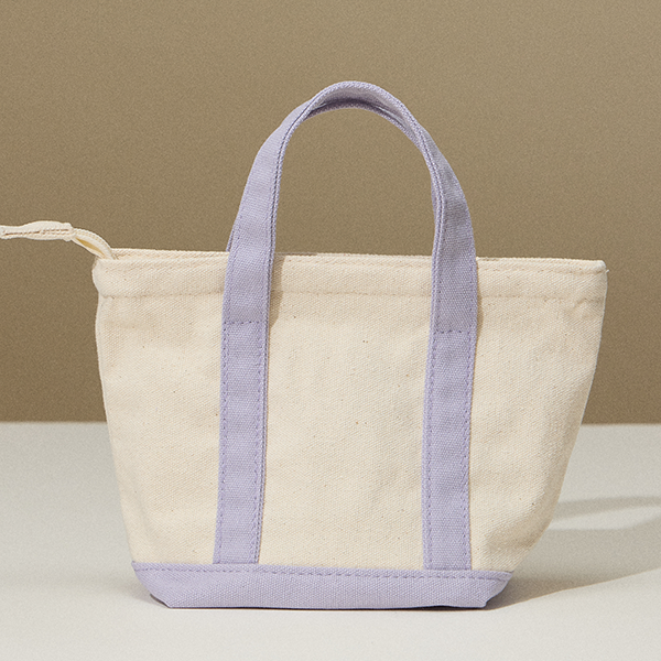 Mini Canvas Tote Bag Taupe Small Handbag Organizer Multi-Purpose Trave