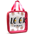 Clear Square Travel Tote Daisy Print 6 Colors Transparent Beach Bag Tr