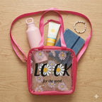 Clear Square Travel Tote Daisy Print 6 Colors Transparent Beach Bag Tr