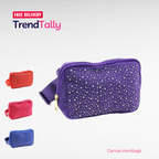 Encour HB-0093 Canvas Rhinestone Belt Bag Waist Fanny Pack Stylish