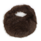 Faux Fur Single Handle Tote Bag Taupe Plush Shearling Handbag Cozy Win