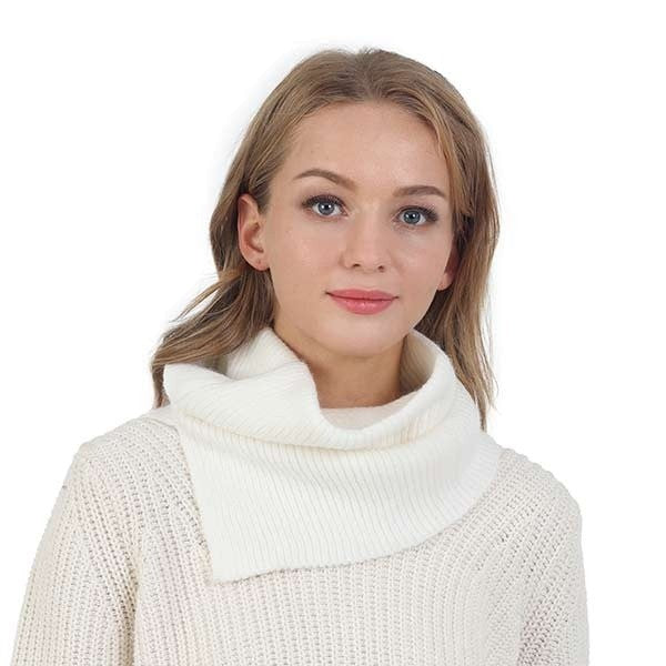 Fadivo Ribbed Turtle Neck Scarf Shawl Cozy Winter Wrap Soft Knit Acces