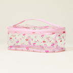 Print Clear Makeup Bag with Handle Travel Cosmetic Pouch Toiletry Orga