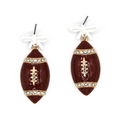 Enamel Football Bow Drop Earrings Gameday Sports Fan Jewelry Tailgate