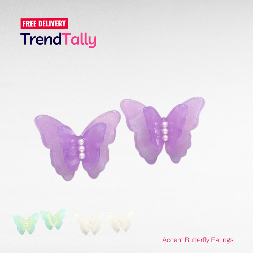 White Butterfly Earrings Acetate Acrylic Dangle Trendy Lightweight Jewelry