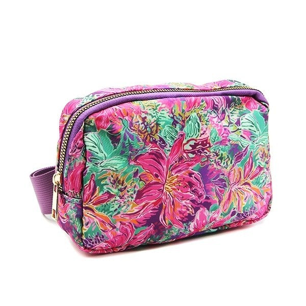 A.N Enterprises Floral Belt Bag Polyester Waist Fanny Pack Travel Hip
