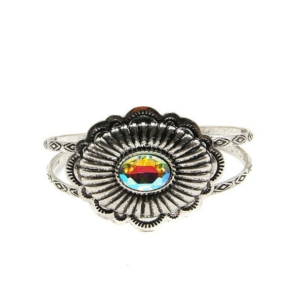 Treasure Navajo Concho Gemstone Copper Bracelet – Handmade, Unique S