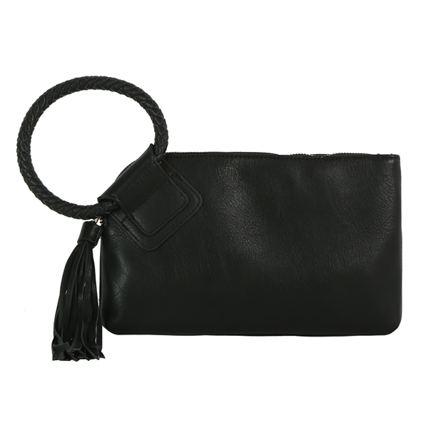 Western Braided Ring Handle Wristlet Bag Vegan Leather Clutch Purse Bo