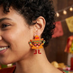 Glitter Resin Dancing Nacho Earrings Cute Food Jewelry Fun Statement