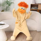 Yellow Big Mouth Funny Adult - Cozy Fleece Jumpsuit Sleepwear Gift