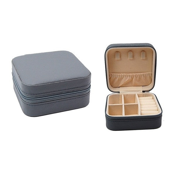 Mint Jewelry Organizer Box Travel Case Zipper Closure Rings Earrings S