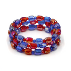 3PC Glass Cylinder Bead Bracelet Set Stackable Stretch Women Fashion J