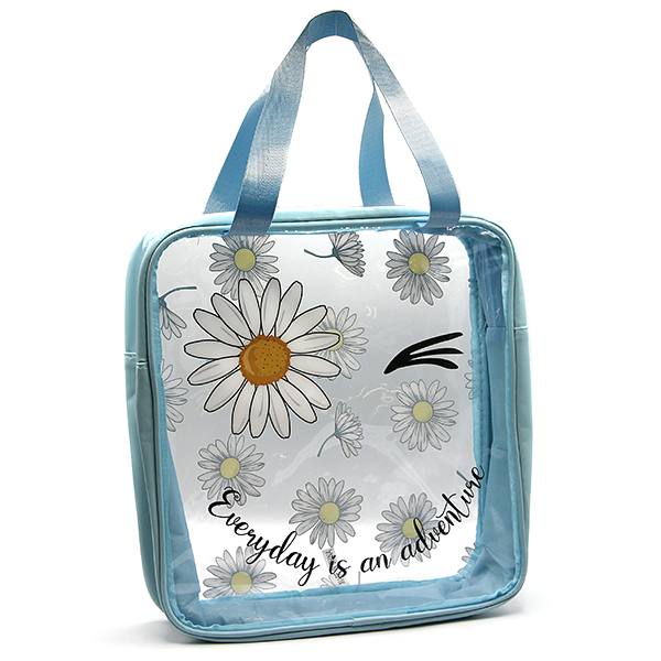 Clear Square Travel Tote Daisy Print 6 Colors Transparent Beach Bag Tr