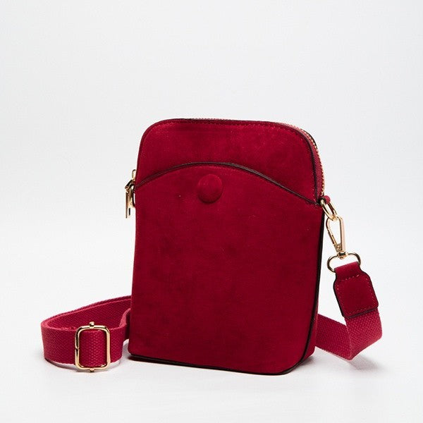 Toami  Suede Crossbody Bag Front Pocket Shoulder Purse Casual Chic