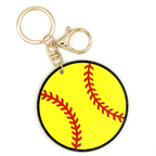 Glitter Resin Football Keychain – Gameday Bag Charm Sports Fan Gift