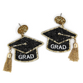 Glitter Graduation Cap Earrings Bachelor Cap Grad Class of 2026 Celebr