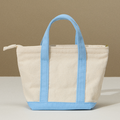 Mini Canvas Tote Bag Taupe Small Handbag Organizer Multi-Purpose Trave