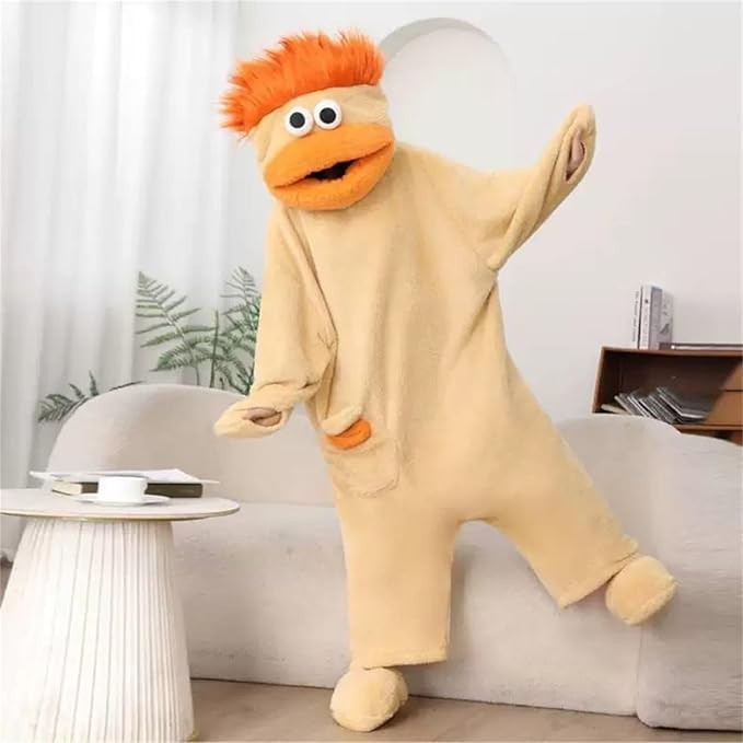 Yellow Big Mouth Funny Adult - Cozy Fleece Jumpsuit Sleepwear Gift