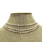 Frenzy 3 Line Clear Bead Choker Necklace Multi Color Beaded Fashion Je