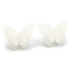 White Butterfly Earrings Acetate Acrylic Dangle Trendy Lightweight Jewelry