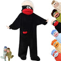 Black Big Mouth Funny Adult  - Cozy Fleece Jumpsuit Sleepwear Gift